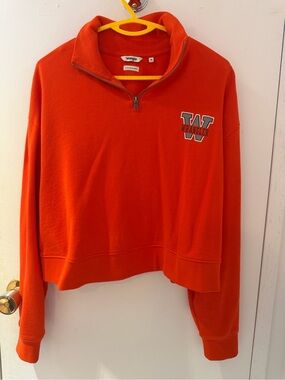 Wrangler Women's Bright Orange Quarter-Zip Pullover